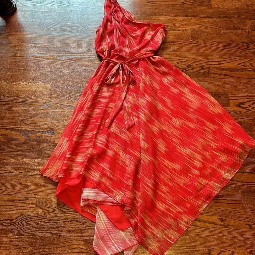 Halston Braided Strap One-Shoulder Georgette Hand… - image 7